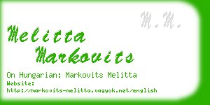 melitta markovits business card